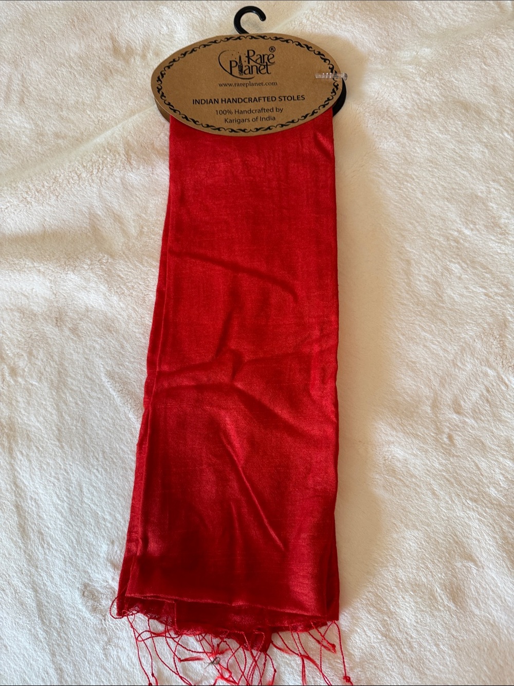 Women's Red Handcrafted Stole